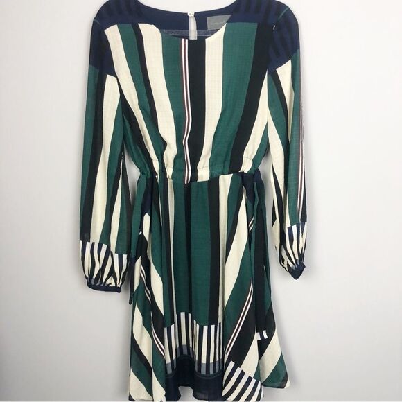 ANTHROPOLOGIE | SUNDAY IN BROOKLYN Leger Striped Side Tie Dress Women’s Size S - Picture 3 of 14